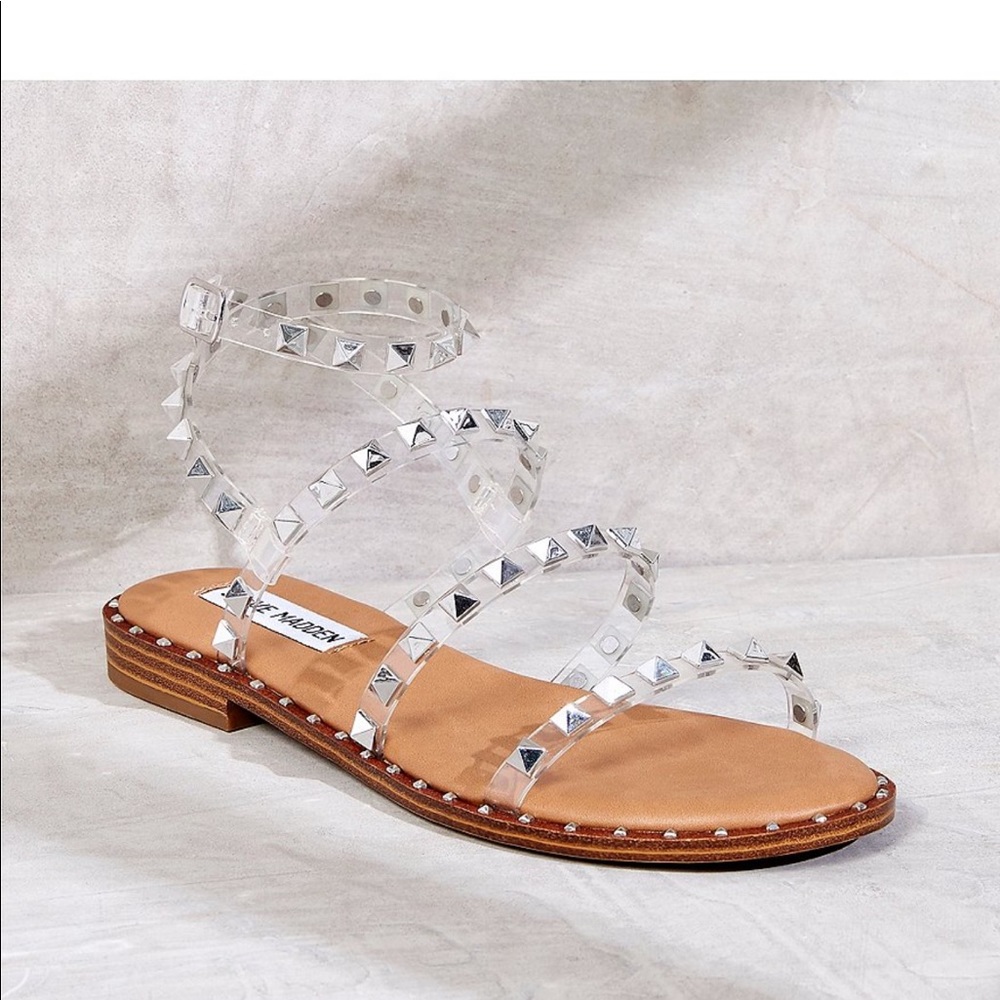 Steve Madden Travel Clear Studded Sandals
